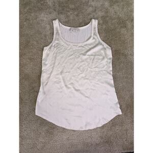Loft Women's White Sleeveless Tank Top Size S Blouse Stretch Soft D933